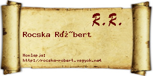 Rocska Róbert névjegykártya